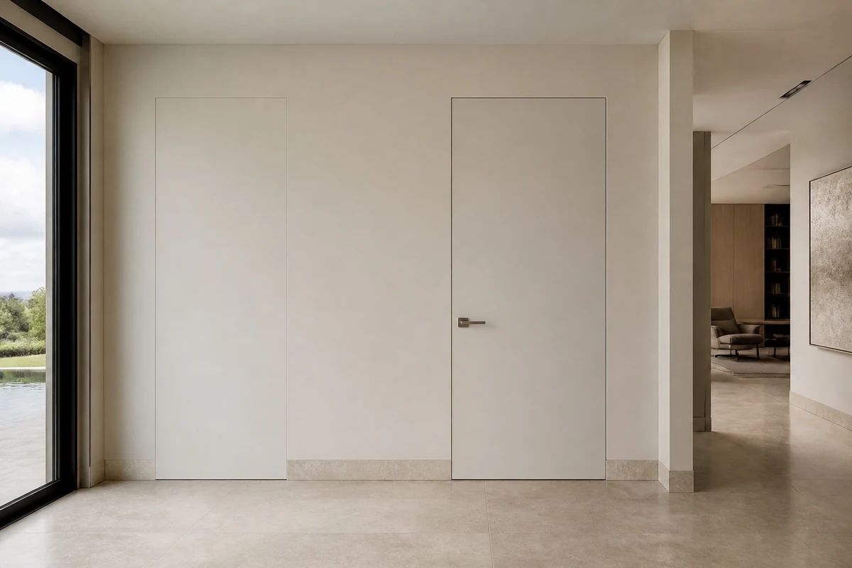 Comparație între modelul de ușă filomuro Spectre și modelul Frameless din gama Premium Door Comparație între modelul de ușă filomuro Spectre și modelul Frameless din gama Premium Door