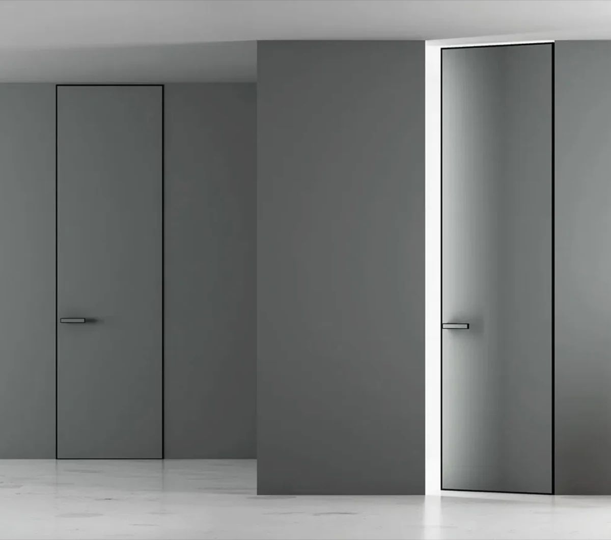 Ușă filomuro premium cu design minimalist, coplanară cu peretele Ușă filomuro premium cu design minimalist, coplanară cu peretele